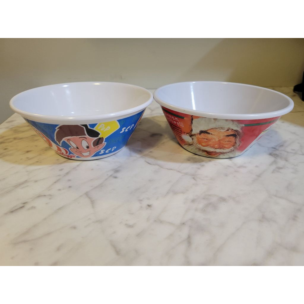 Vintage Kellogg's Santa & Rice Krispies Cereal Bowls